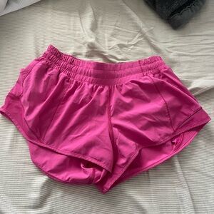 lululemon bright pink hottie hot shorts